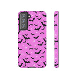 Pink Spooky Bat Print Tough Phone Cases