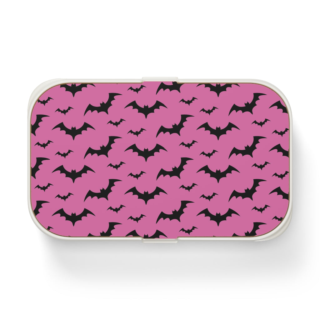 Pink Bat Print Bento Lunch Box