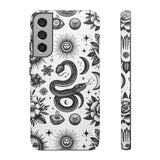 White Celestial Snake Goth Tough Phone Case