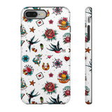 White Old School Retro Tattoo Tough Phone Case