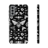 Black Celestial Witchy Moth Goth Tough Phone Case