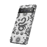 White Celestial Snake Goth Tough Phone Case