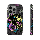 Floral Panther Print Tough Phone Case