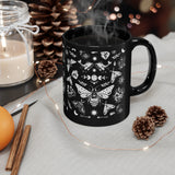 Celestial Witchy Goth Moth 11oz Black Mug