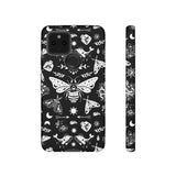 Black Celestial Witchy Moth Goth Tough Phone Case