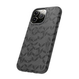 Grey Spooky Bat Print Tough Phone Cases