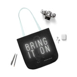 Alternawear Branded 'Bring it On' Tiger and Neon Print Polyester Canvas Tote Bag