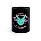 Alternawear Oval Cat Tattoo 11oz Black Mug