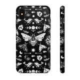 Black Celestial Witchy Moth Goth Tough Phone Case