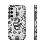 White Celestial Snake Goth Tough Phone Case