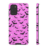 Pink Spooky Bat Print Tough Phone Cases