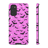 Pink Spooky Bat Print Tough Phone Cases