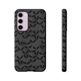 Grey Spooky Bat Print Tough Phone Cases