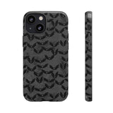 Grey Spooky Bat Print Tough Phone Cases