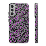 Grey and Pink Leopard Print Tough Phone Case