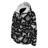 Spooky Celestial Witchy Goth Moth Winter gepolsterter Daunenmantel Wasserdicht Unisex XS bis 6XL
