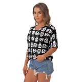 Black & White Block Skull Batwing T-shirt