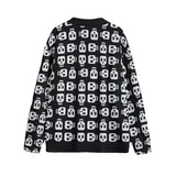 Black and White Block Skull Cardigan