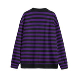 Black and Purple Striped Cardigan