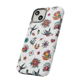 White Old School Retro Tattoo Tough Phone Case