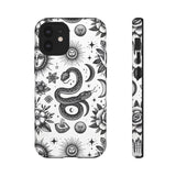 White Celestial Snake Goth Tough Phone Case