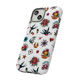 White Old School Retro Tattoo Tough Phone Case