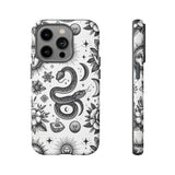 White Celestial Snake Goth Tough Phone Case