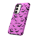 Pink Spooky Bat Print Tough Phone Cases