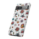 White Old School Retro Tattoo Tough Phone Case