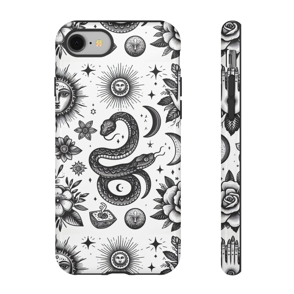 White Celestial Snake Goth Tough Phone Case