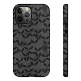 Grey Spooky Bat Print Tough Phone Cases