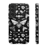 Black Celestial Witchy Moth Goth Tough Phone Case