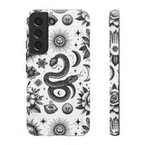White Celestial Snake Goth Tough Phone Case