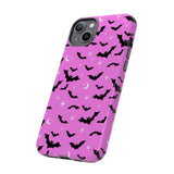 Pink Spooky Bat Print Tough Phone Cases