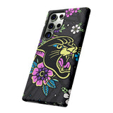 Floral Panther Print Tough Phone Case