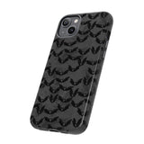 Grey Spooky Bat Print Tough Phone Cases