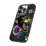 Floral Panther Print Tough Phone Case