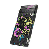 Floral Panther Print Tough Phone Case