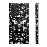 Black Celestial Witchy Moth Goth Tough Phone Case