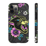 Floral Panther Print Tough Phone Case
