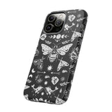 Black Celestial Witchy Moth Goth Tough Phone Case