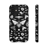 Black Celestial Witchy Moth Goth Tough Phone Case