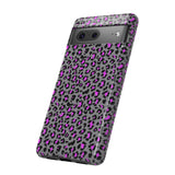 Grey and Pink Leopard Print Tough Phone Case