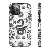 White Celestial Snake Goth Tough Phone Case