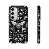 Black Celestial Witchy Moth Goth Tough Phone Case