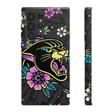 Floral Panther Print Tough Phone Case