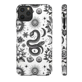 White Celestial Snake Goth Tough Phone Case