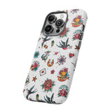 White Old School Retro Tattoo Tough Phone Case