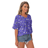 Purple Doodle Tattoo Batwing T-shirt
