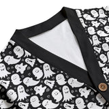 Schwarz-weißer gruseliger süßer Geister-Cardigan